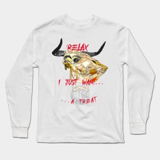 Trick or treat bull skull Long Sleeve T-Shirt